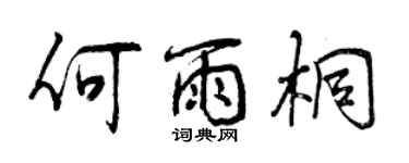 曾慶福何雨桐行書個性簽名怎么寫