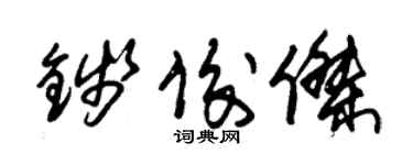 朱錫榮錢俊傑草書個性簽名怎么寫