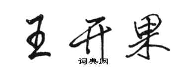 駱恆光王開果行書個性簽名怎么寫