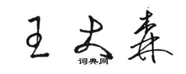 駱恆光王大森草書個性簽名怎么寫