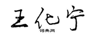曾慶福王化寧行書個性簽名怎么寫