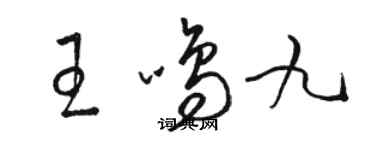 駱恆光王鳴九草書個性簽名怎么寫