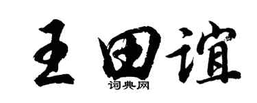 胡問遂王田誼行書個性簽名怎么寫