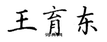 丁謙王育東楷書個性簽名怎么寫