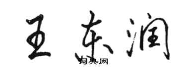駱恆光王東潤行書個性簽名怎么寫