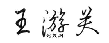 駱恆光王游關行書個性簽名怎么寫