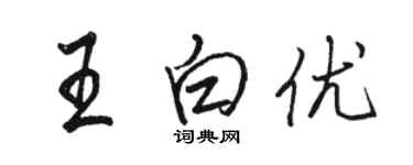 駱恆光王白優行書個性簽名怎么寫