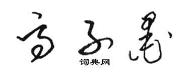 駱恆光高子墨草書個性簽名怎么寫