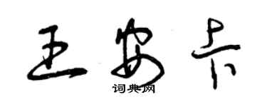 曾慶福王安卡草書個性簽名怎么寫