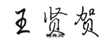 駱恆光王賢賀行書個性簽名怎么寫