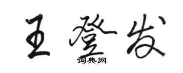 駱恆光王登發行書個性簽名怎么寫