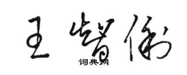 駱恆光王智俐草書個性簽名怎么寫