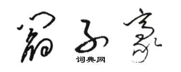 駱恆光閻子豪草書個性簽名怎么寫