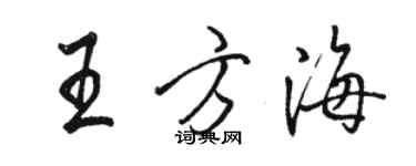 駱恆光王方海行書個性簽名怎么寫