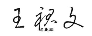 駱恆光王裙文草書個性簽名怎么寫