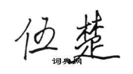 駱恆光伍楚行書個性簽名怎么寫