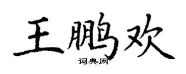 丁謙王鵬歡楷書個性簽名怎么寫