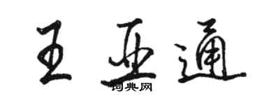駱恆光王亞通行書個性簽名怎么寫