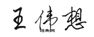 駱恆光王偉想行書個性簽名怎么寫