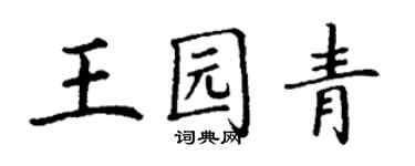 丁謙王園青楷書個性簽名怎么寫