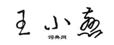 駱恆光王小慈草書個性簽名怎么寫