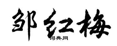胡問遂鄒紅梅行書個性簽名怎么寫