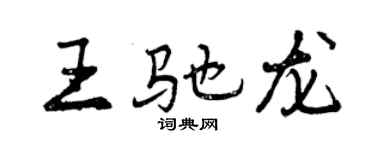 曾慶福王馳龍行書個性簽名怎么寫