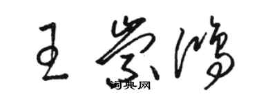 駱恆光王崇鴻草書個性簽名怎么寫