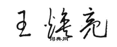 駱恆光王煥亮草書個性簽名怎么寫