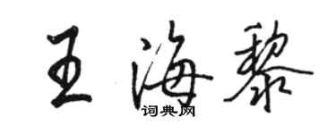 駱恆光王海黎行書個性簽名怎么寫