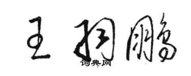 駱恆光王羽鵬草書個性簽名怎么寫