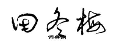 曾慶福田冬梅草書個性簽名怎么寫