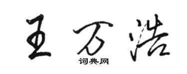 駱恆光王萬浩行書個性簽名怎么寫