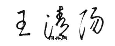 駱恆光王清陽草書個性簽名怎么寫