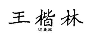 袁強王楷林楷書個性簽名怎么寫