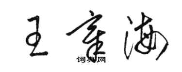 駱恆光王章海草書個性簽名怎么寫