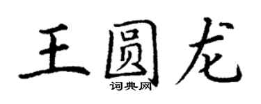 丁謙王圓龍楷書個性簽名怎么寫