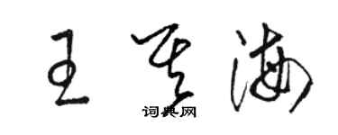 駱恆光王其海草書個性簽名怎么寫