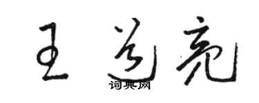 駱恆光王道亮草書個性簽名怎么寫