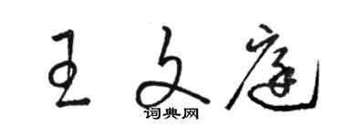 駱恆光王文庭草書個性簽名怎么寫