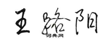 駱恆光王路陽行書個性簽名怎么寫