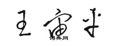 駱恆光王宙平草書個性簽名怎么寫