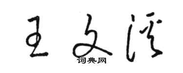 駱恆光王文溪草書個性簽名怎么寫