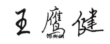 駱恆光王鷹健行書個性簽名怎么寫