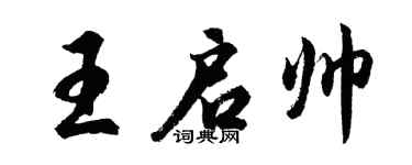 胡問遂王啟帥行書個性簽名怎么寫