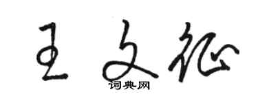 駱恆光王文征草書個性簽名怎么寫