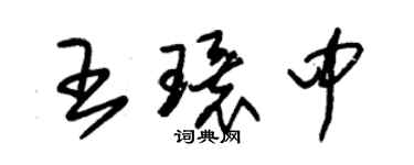 朱錫榮王環中草書個性簽名怎么寫