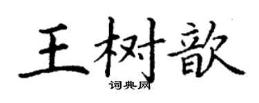 丁謙王樹歆楷書個性簽名怎么寫
