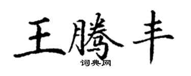 丁謙王騰豐楷書個性簽名怎么寫
