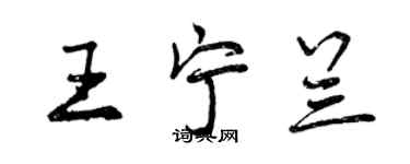 曾慶福王寧蘭行書個性簽名怎么寫